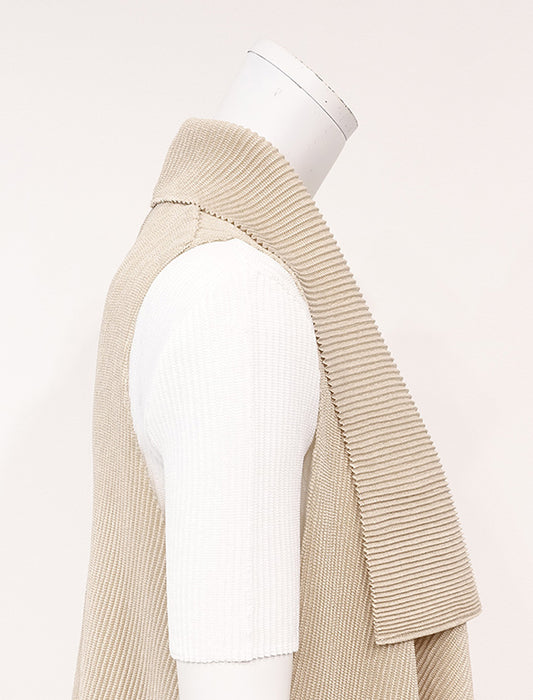 ＜SPECCHIO＞シャトルプリーツ ドレープカラー ベスト