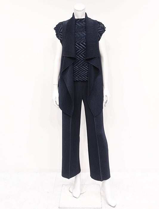 ＜SPECCHIO＞シャトルプリーツ ドレープカラー ベスト