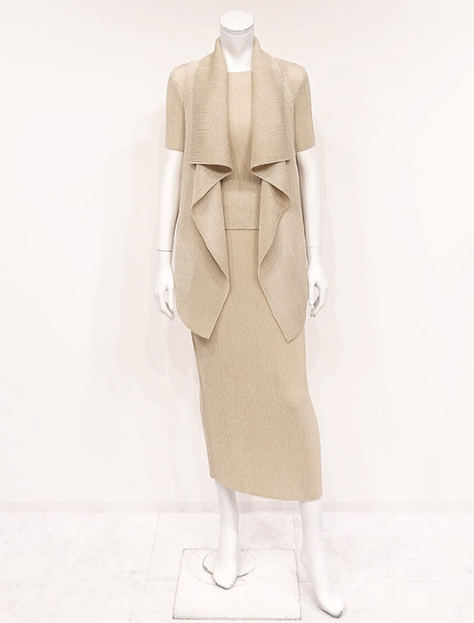 ＜SPECCHIO＞シャトルプリーツ ドレープカラー ベスト