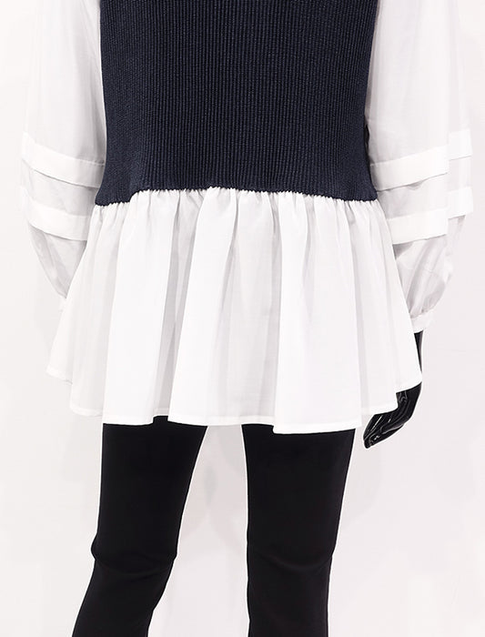 ＜SPECCHIO＞２WAYボリュームスリーブドッキングブラウス