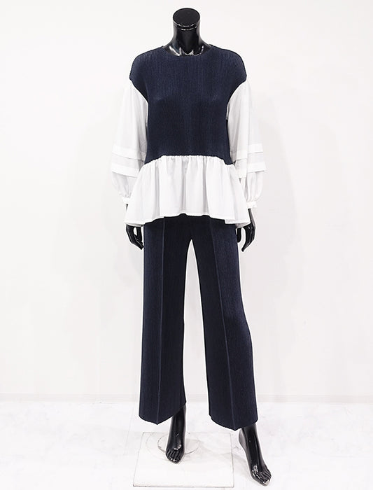 ＜SPECCHIO＞２WAYボリュームスリーブドッキングブラウス