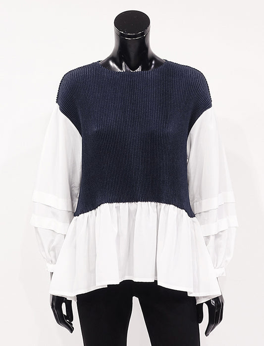 ＜SPECCHIO＞２WAYボリュームスリーブドッキングブラウス