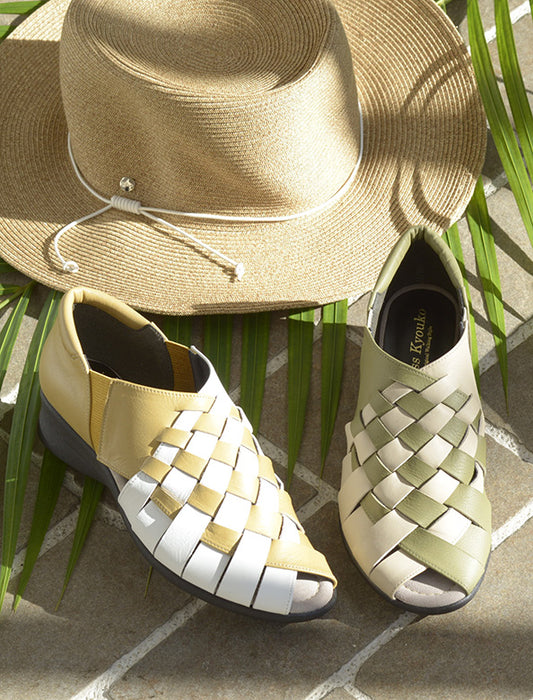 【メーカー直送(送料込)】＜Miss Kyouko＞4E軽量編み込みメッシュサンダル