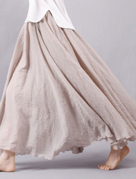 リネンライクフレアスカート