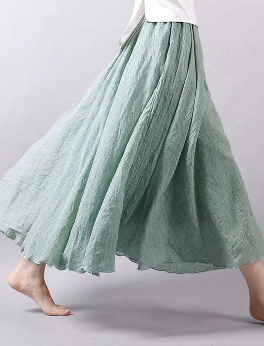 リネンライクフレアスカート