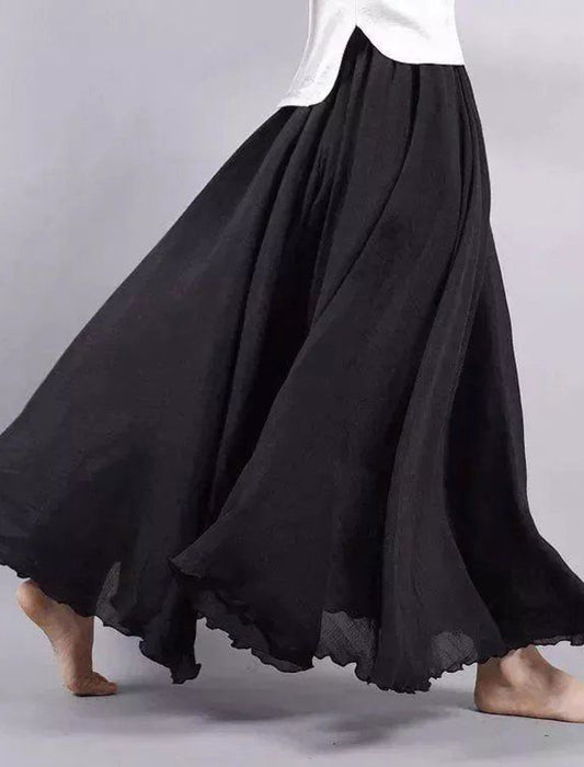 リネンライクフレアスカート