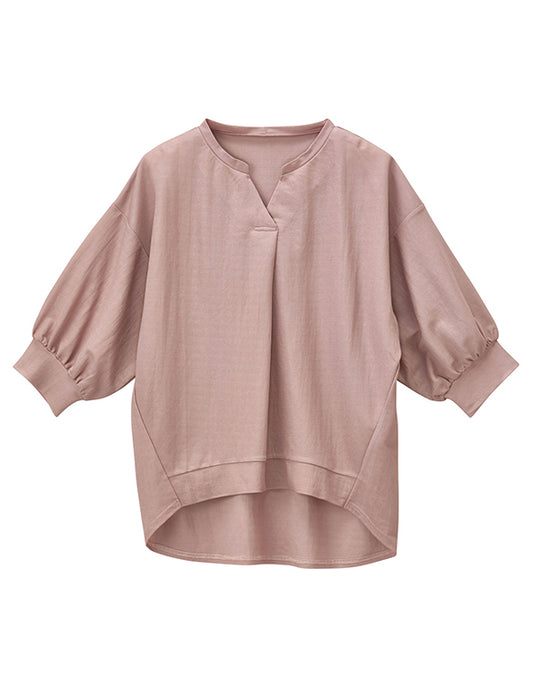 ＜接触冷感＞前後差ゆったりプルオーバー