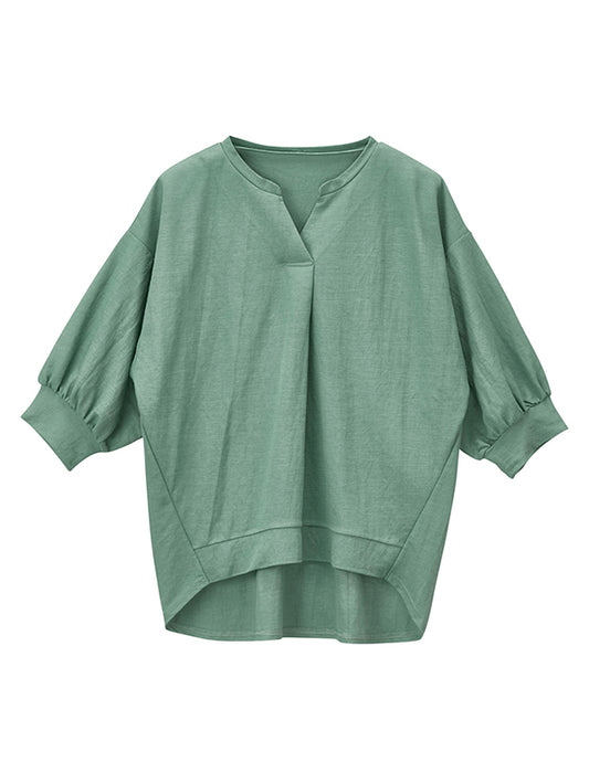 ＜接触冷感＞前後差ゆったりプルオーバー