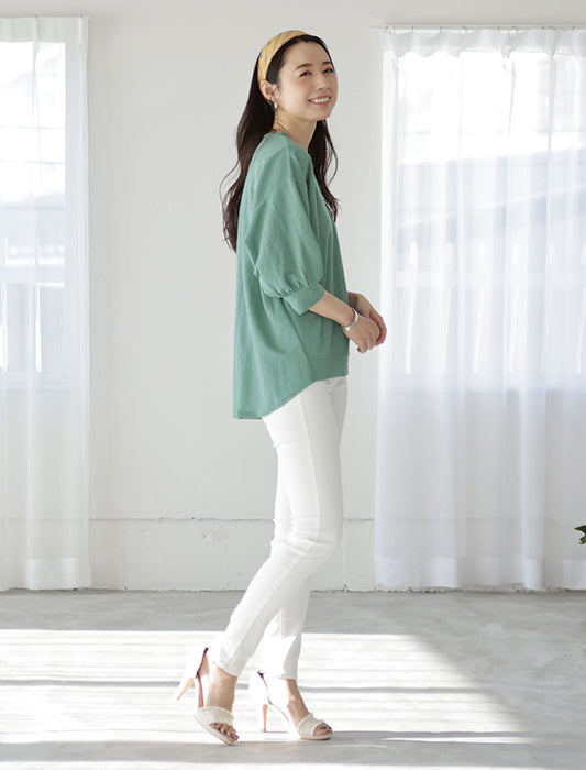 ＜接触冷感＞前後差ゆったりプルオーバー