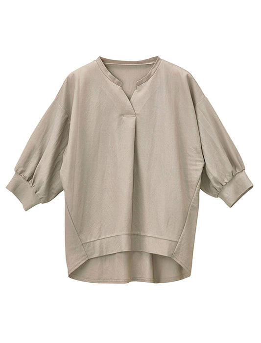 ＜接触冷感＞前後差ゆったりプルオーバー