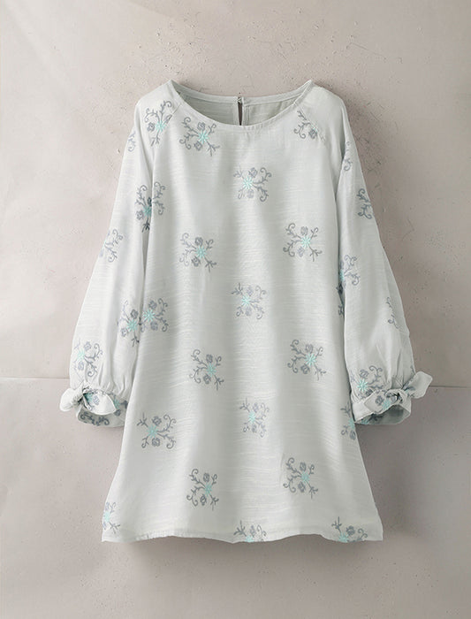 スラブ刺しゅうブラウス2色組