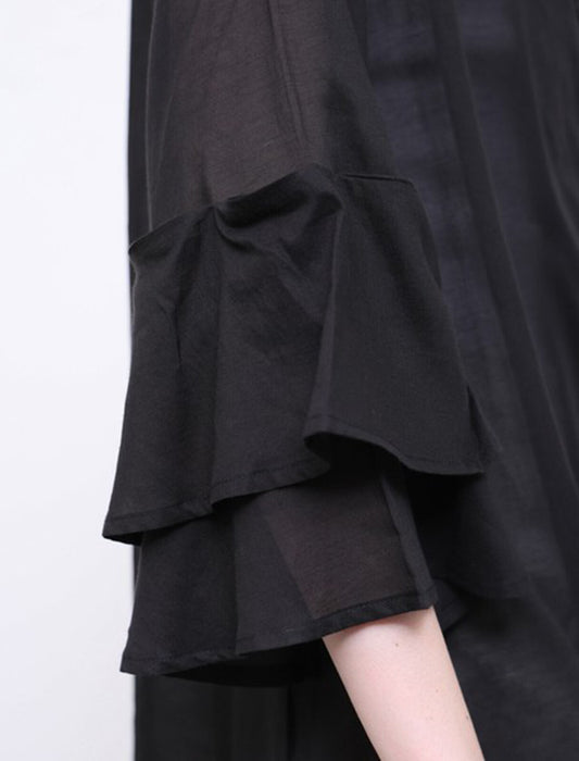 綿混ボイル二段袖ジャケット ブラウス