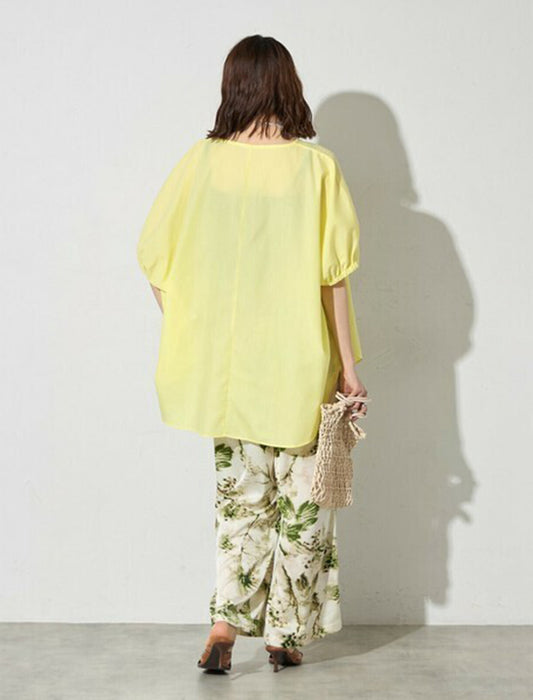 キーネック モモンガ布帛プルオーバー