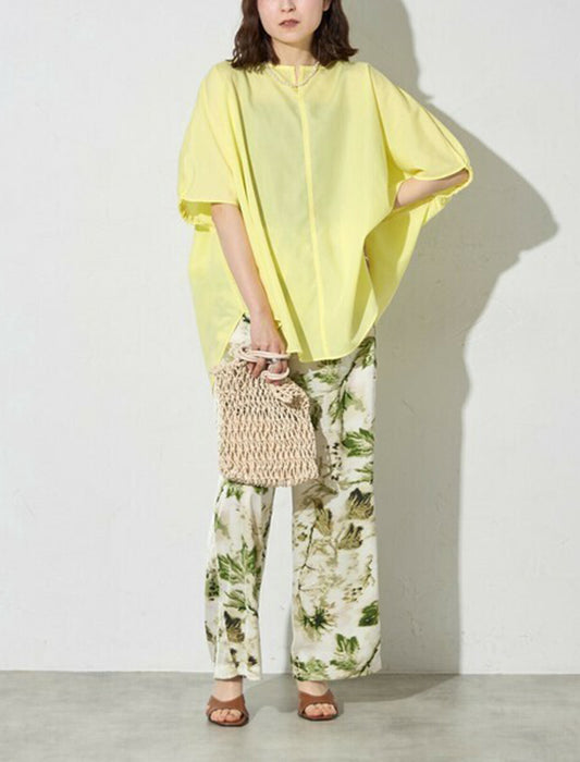 キーネック モモンガ布帛プルオーバー