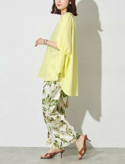 キーネック モモンガ布帛プルオーバー