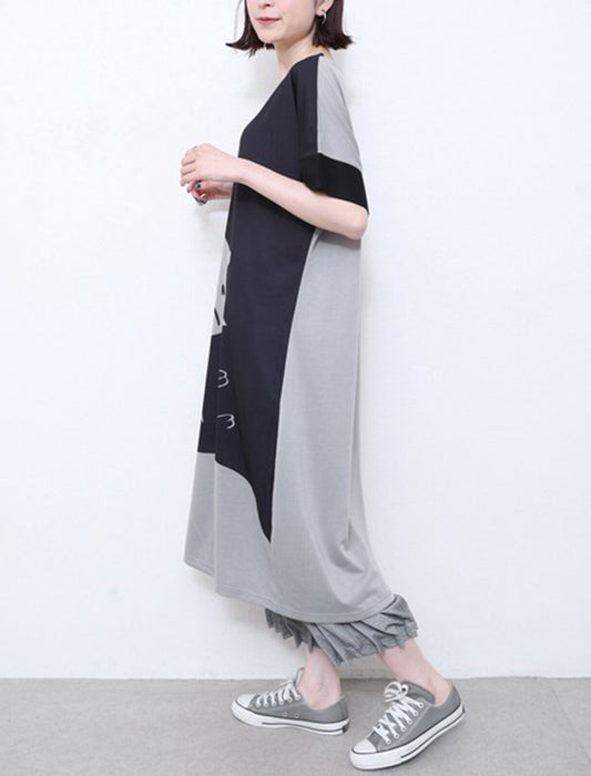 猫プリントワンピース