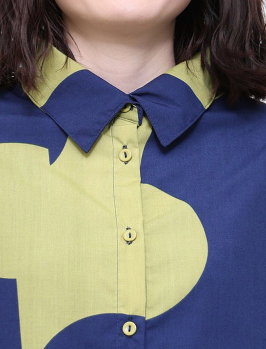 ドットロングシャツブラウス