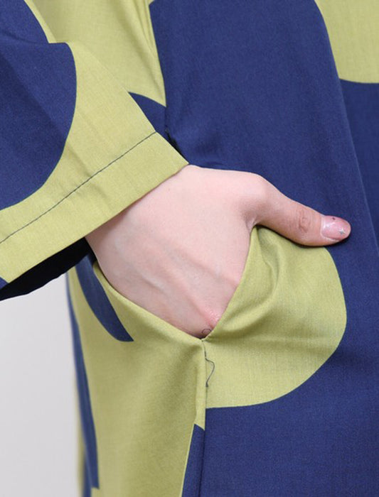 ドットロングシャツブラウス