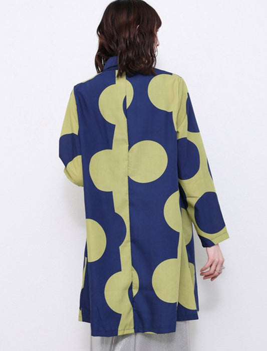 ドットロングシャツブラウス