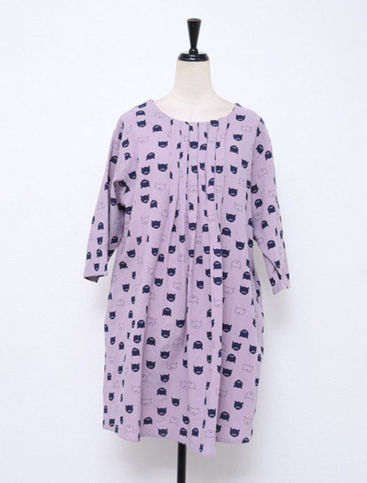 猫顔プリントチュニック