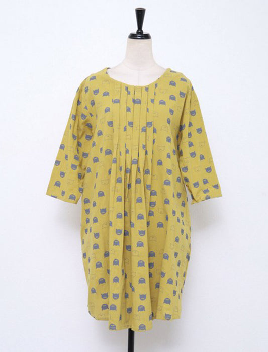 猫顔プリントチュニック