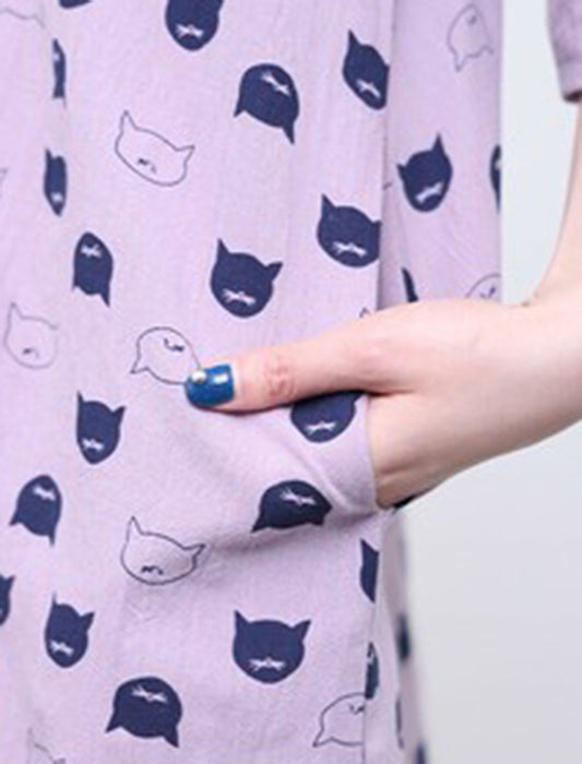猫顔プリントチュニック