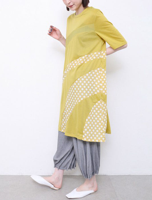 水玉切替チュニック