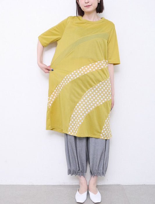 水玉切替チュニック