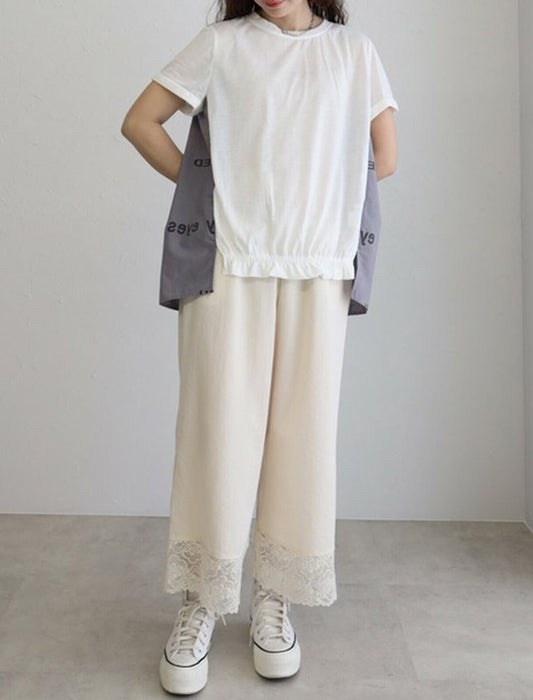 後ろ英字Tシャツ