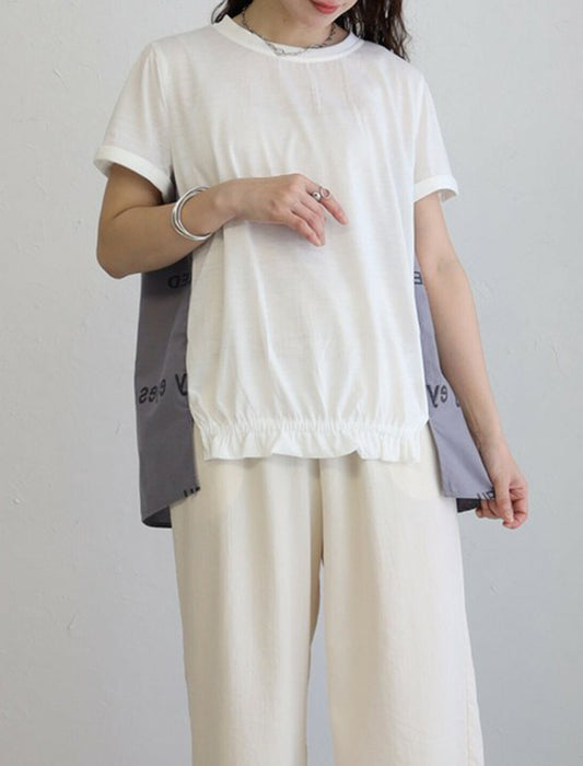 後ろ英字Tシャツ