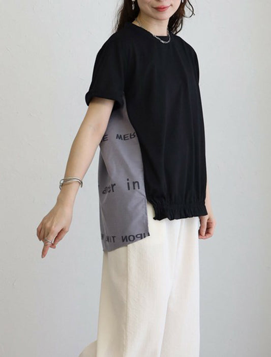 後ろ英字Tシャツ