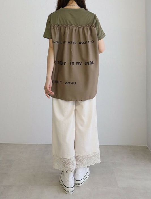 後ろ英字Tシャツ