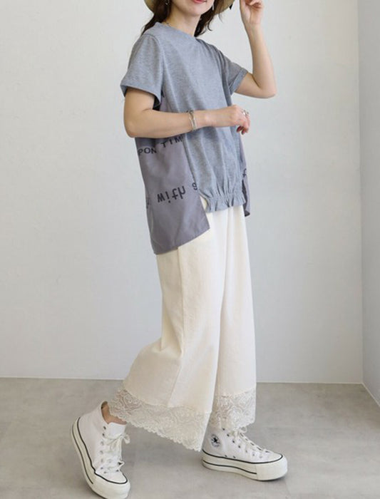 後ろ英字Tシャツ