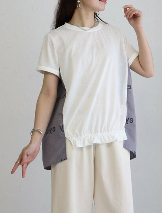 後ろ英字Tシャツ