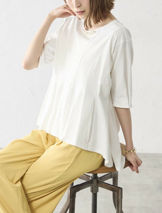 パール付きペプラムTシャツ　