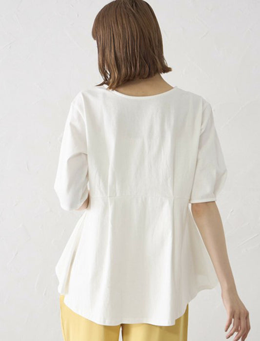 パール付きペプラムTシャツ　