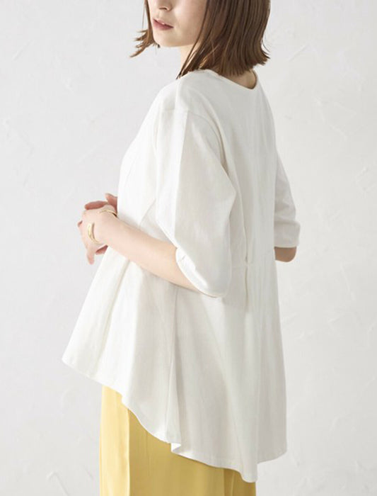 パール付きペプラムTシャツ　