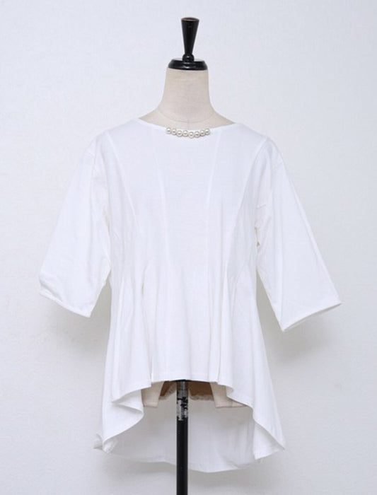 パール付きペプラムTシャツ　