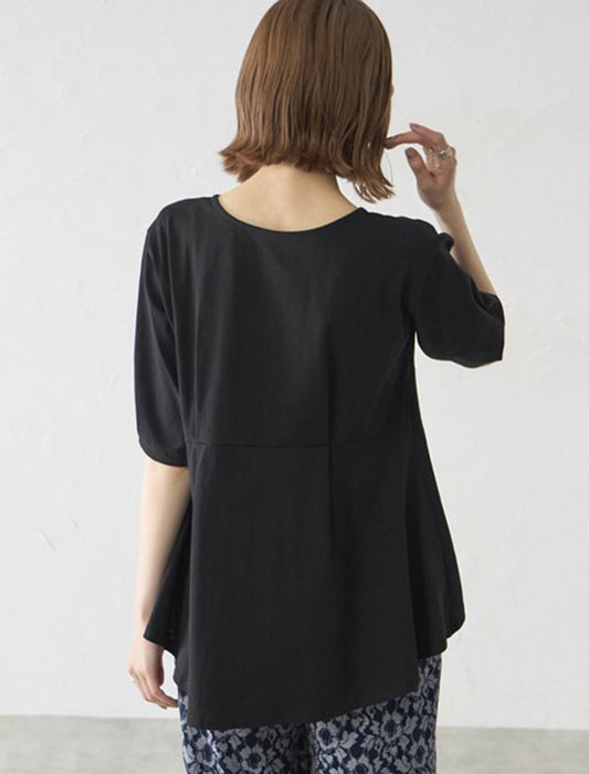 パール付きペプラムTシャツ　