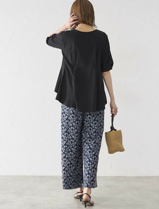 パール付きペプラムTシャツ　