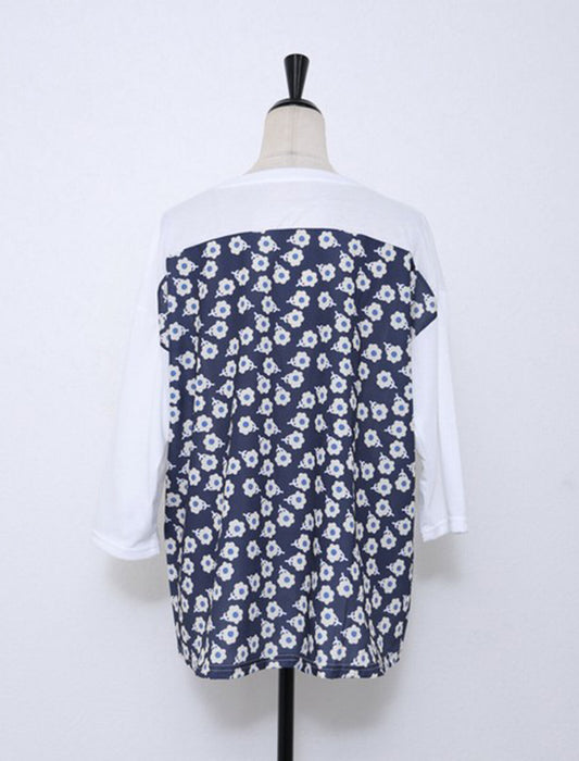 女の子プリント切替Tシャツ