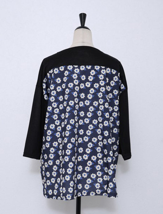 女の子プリント切替Tシャツ