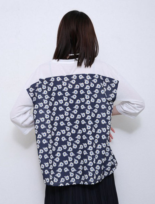 女の子プリント切替Tシャツ