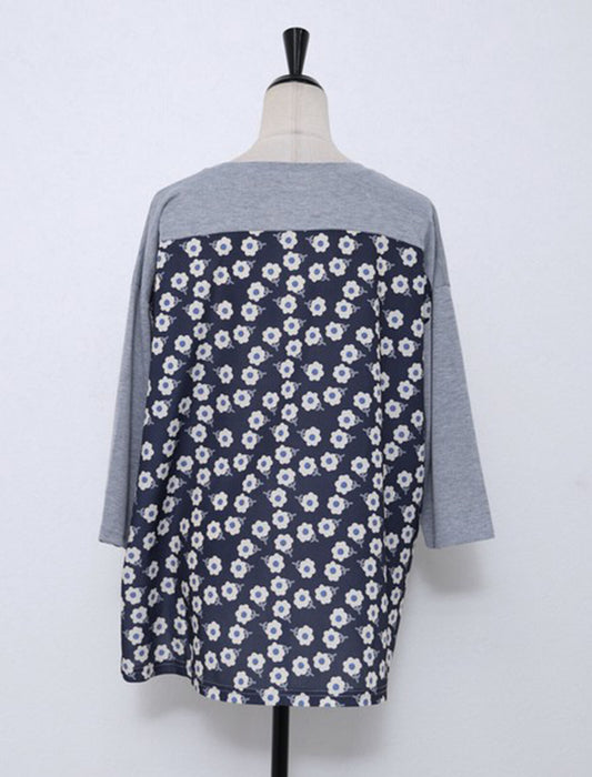 女の子プリント切替Tシャツ