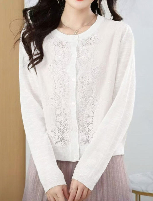 レースフェミニンカーディガン　