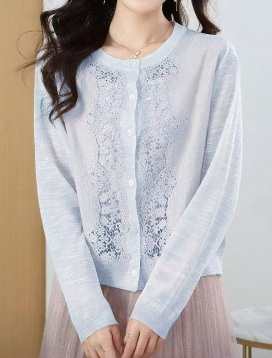 レースフェミニンカーディガン　