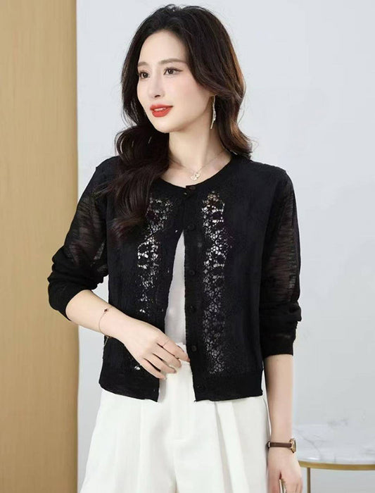 レースフェミニンカーディガン　