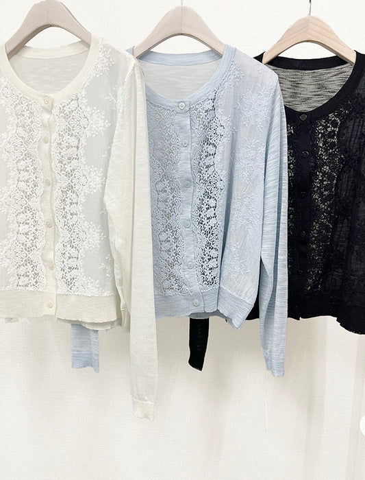 レースフェミニンカーディガン　