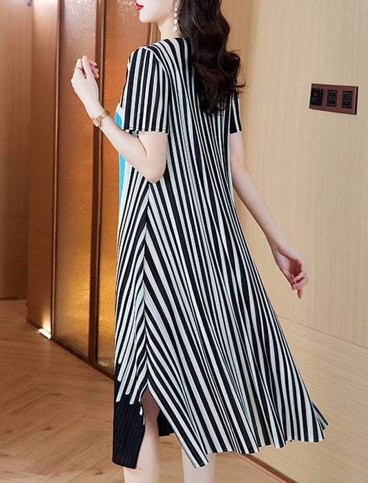 アートプリント プリーツワンピース