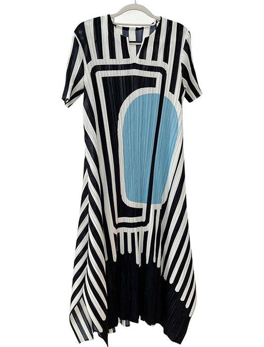 アートプリント プリーツワンピース